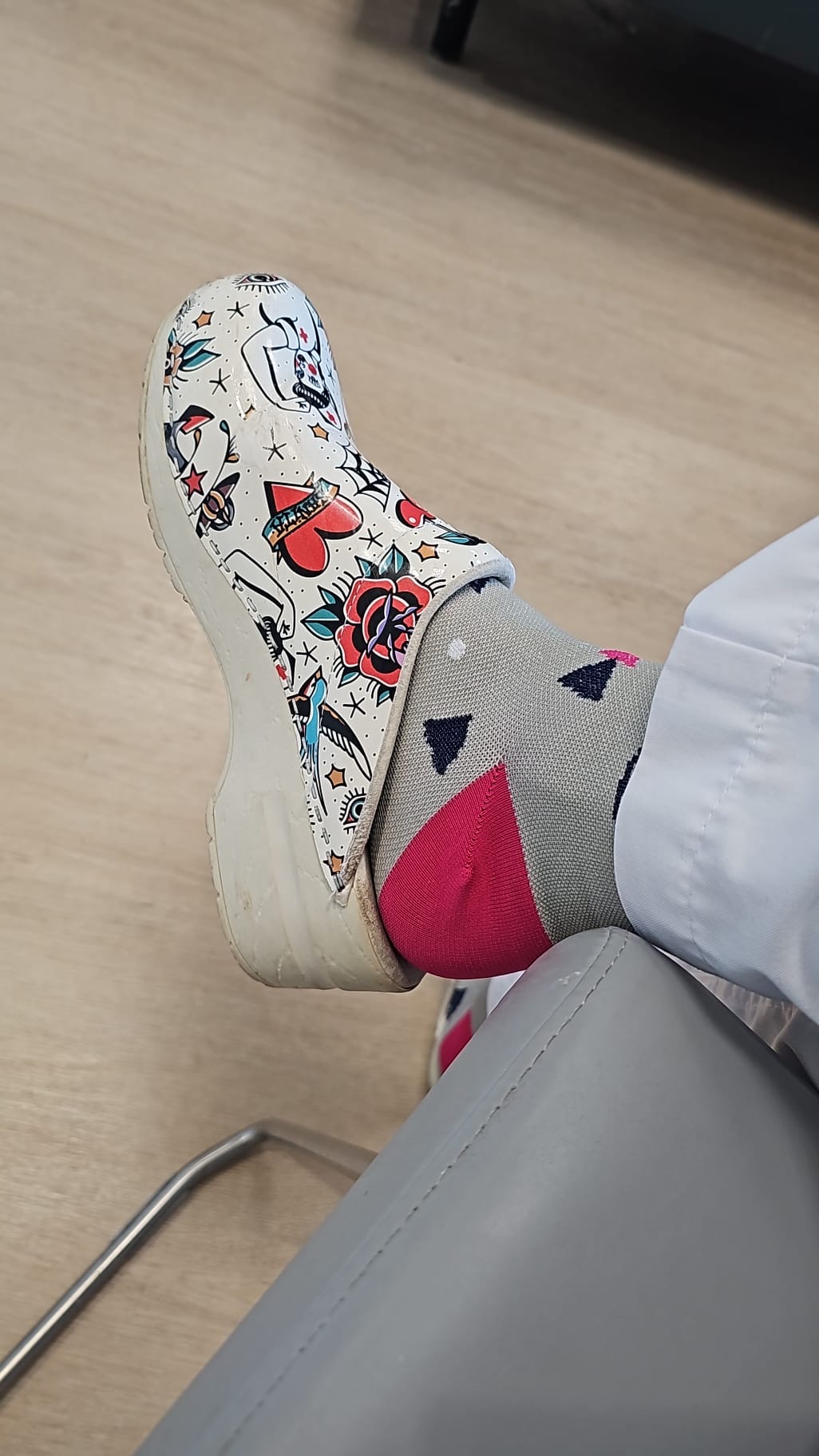 Repose sokken met tattoo clogs